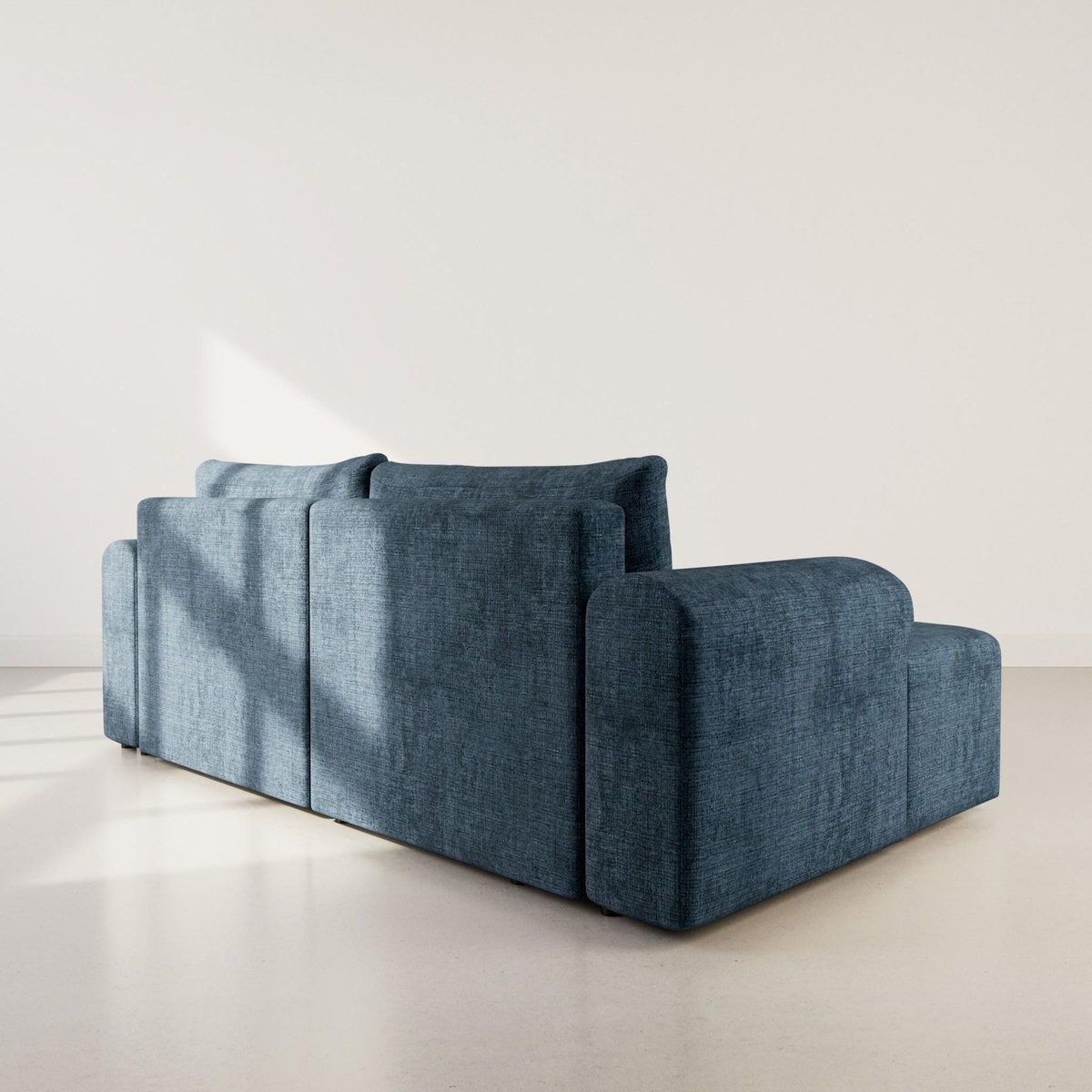 BEST MOBILIER Rebecca - canapé d'angle gauche 4 places convertible avec coffre en velours texturé