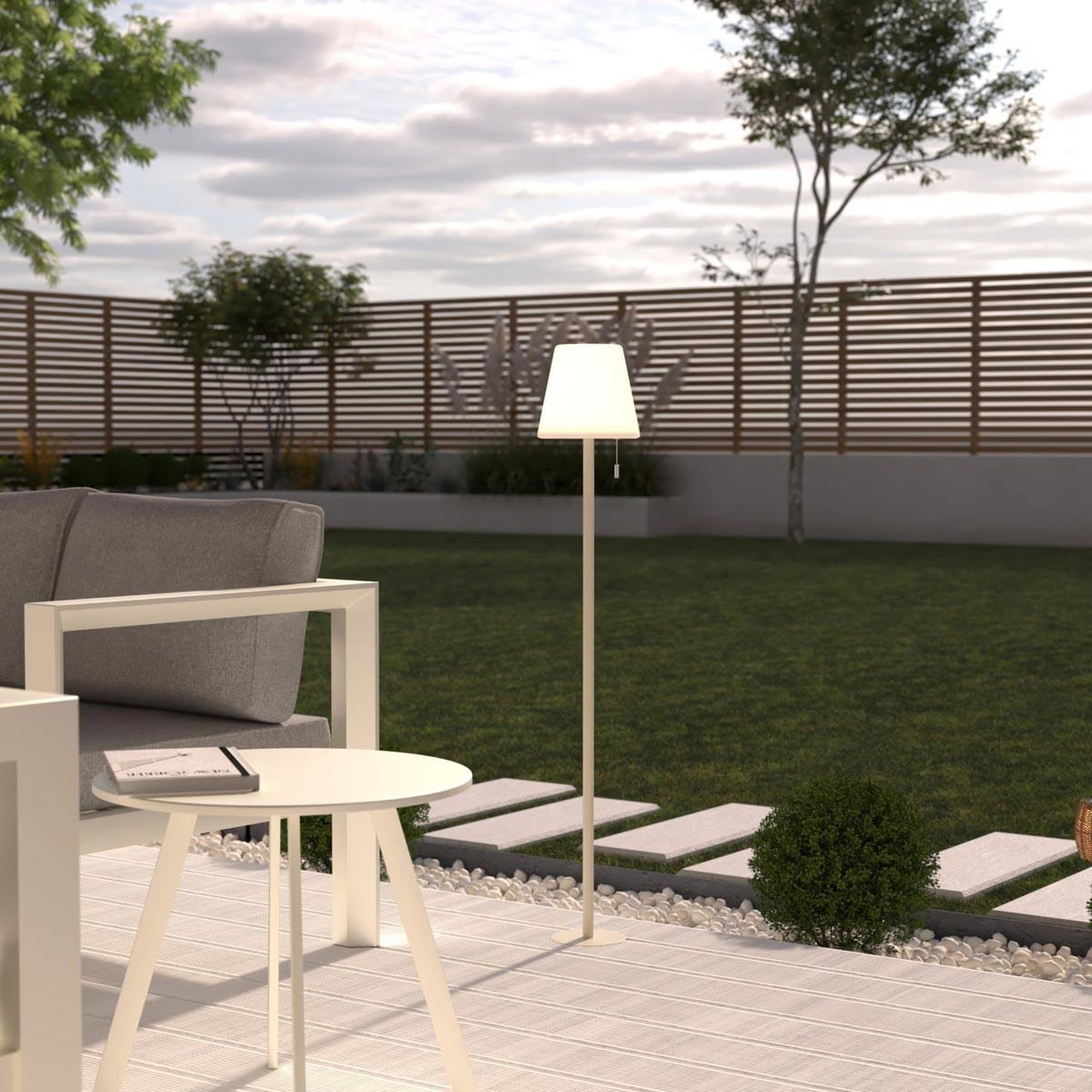 Voir la diapositive 4 : ATMOSPHERA Lampadaire d'extérieur  zack  105cm beige