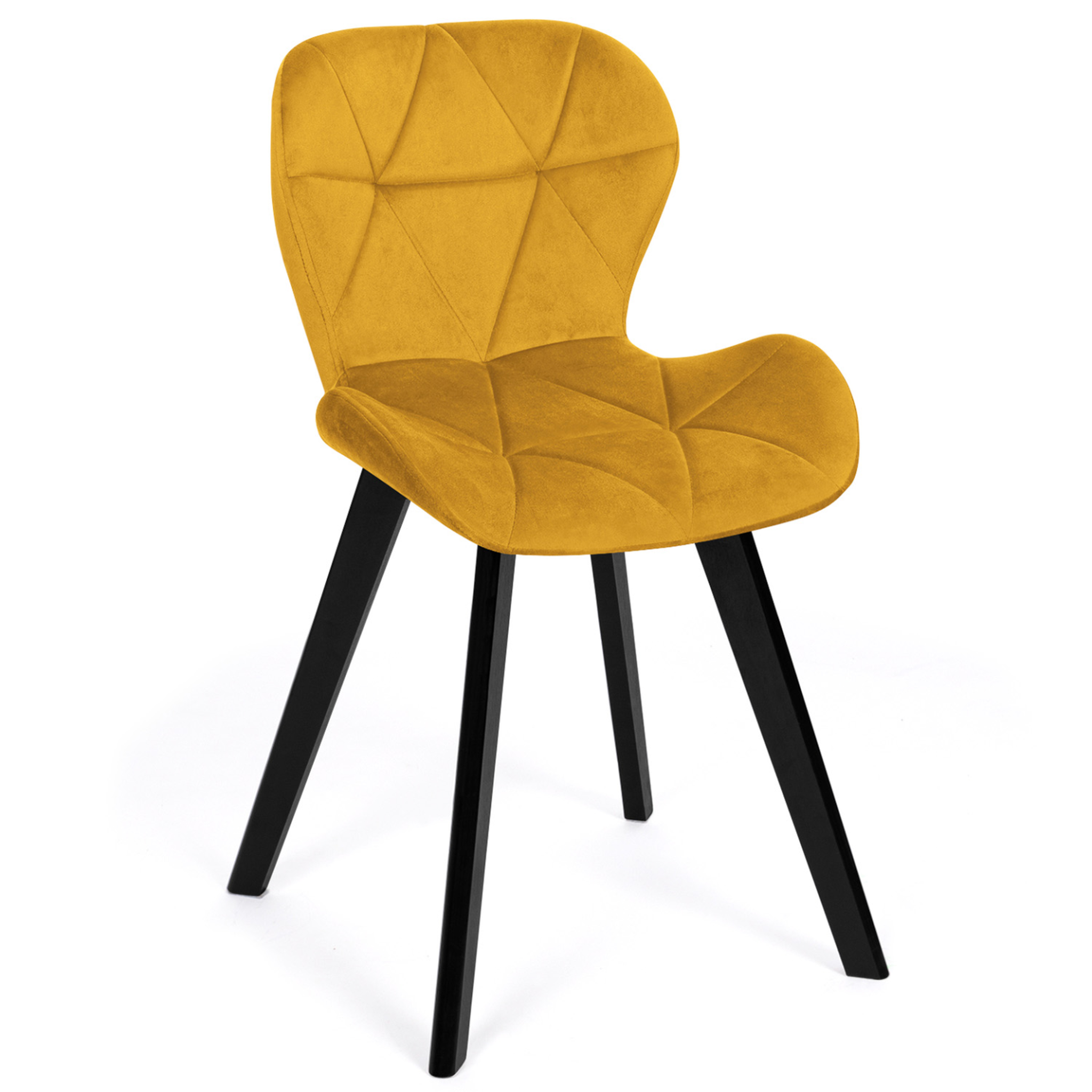 Voir la diapositive 3 : ID MARKET Lot de 4 chaises robine en velours mix color bleu, gris foncé, gris clair et jaune