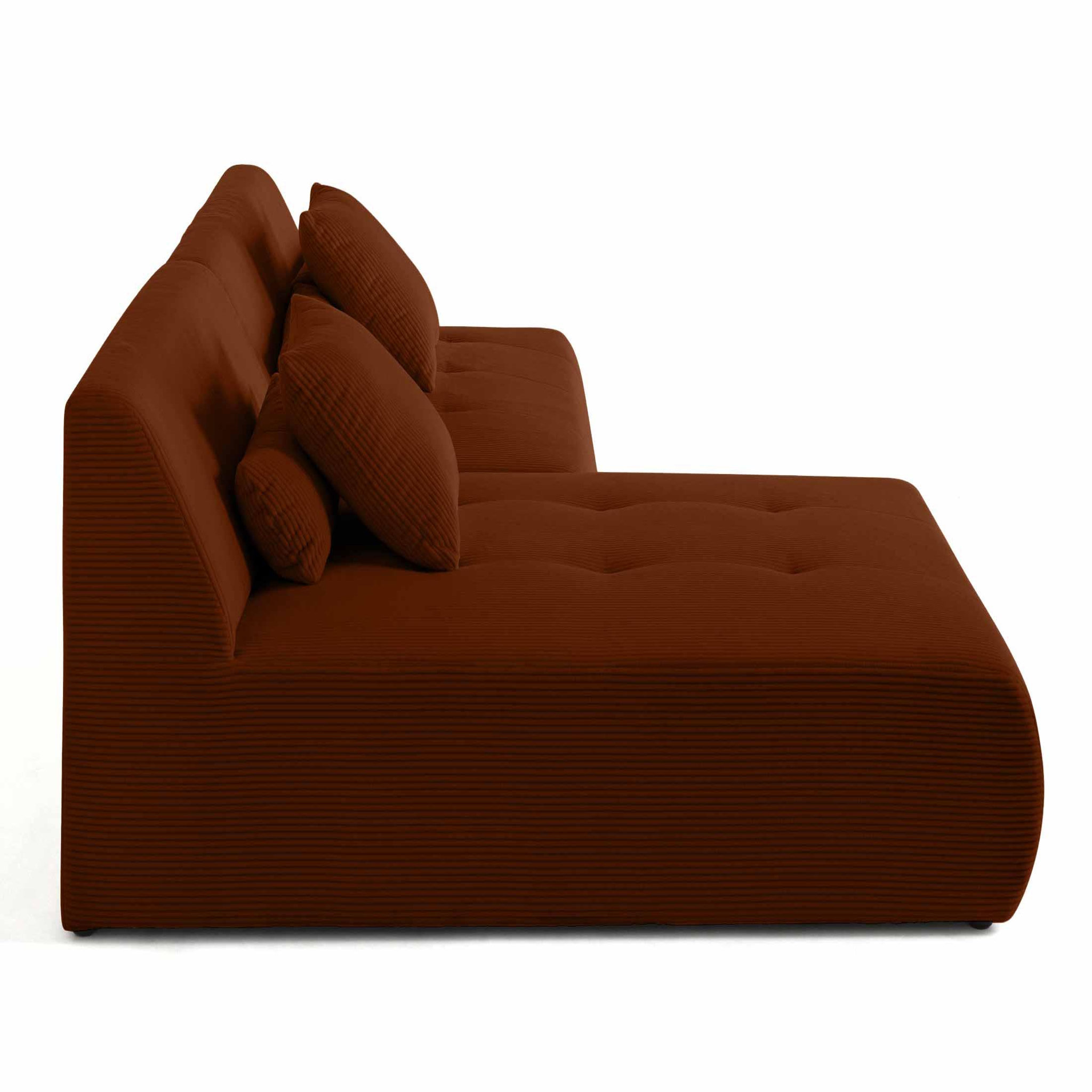 Voir la diapositive 6 : LISA DESIGN Onyx - canapé modulable d'angle réversible 4 places - en velours côtelé