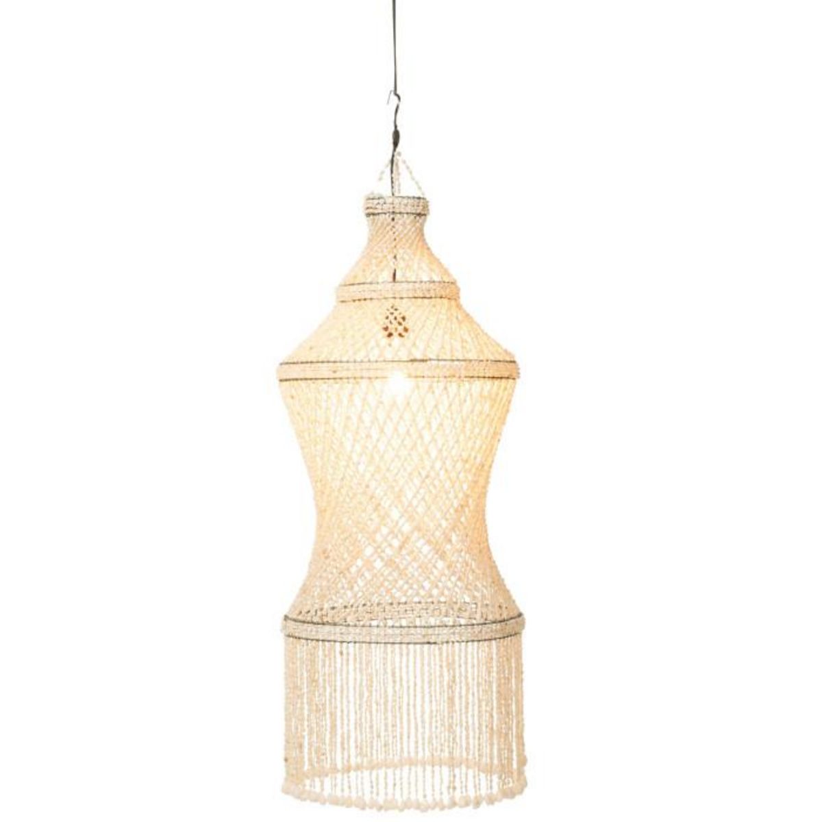 Paris Prix Lampe Suspension Coquillage  Lisa  128cm Naturel
