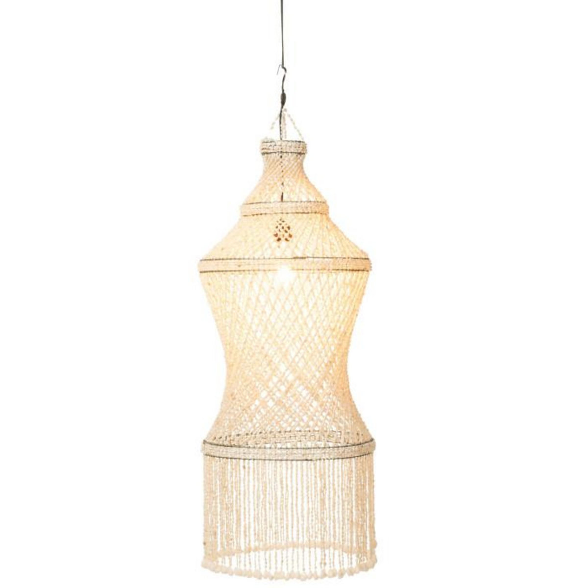 Paris Prix Lampe Suspension Coquillage  Lisa  128cm Naturel