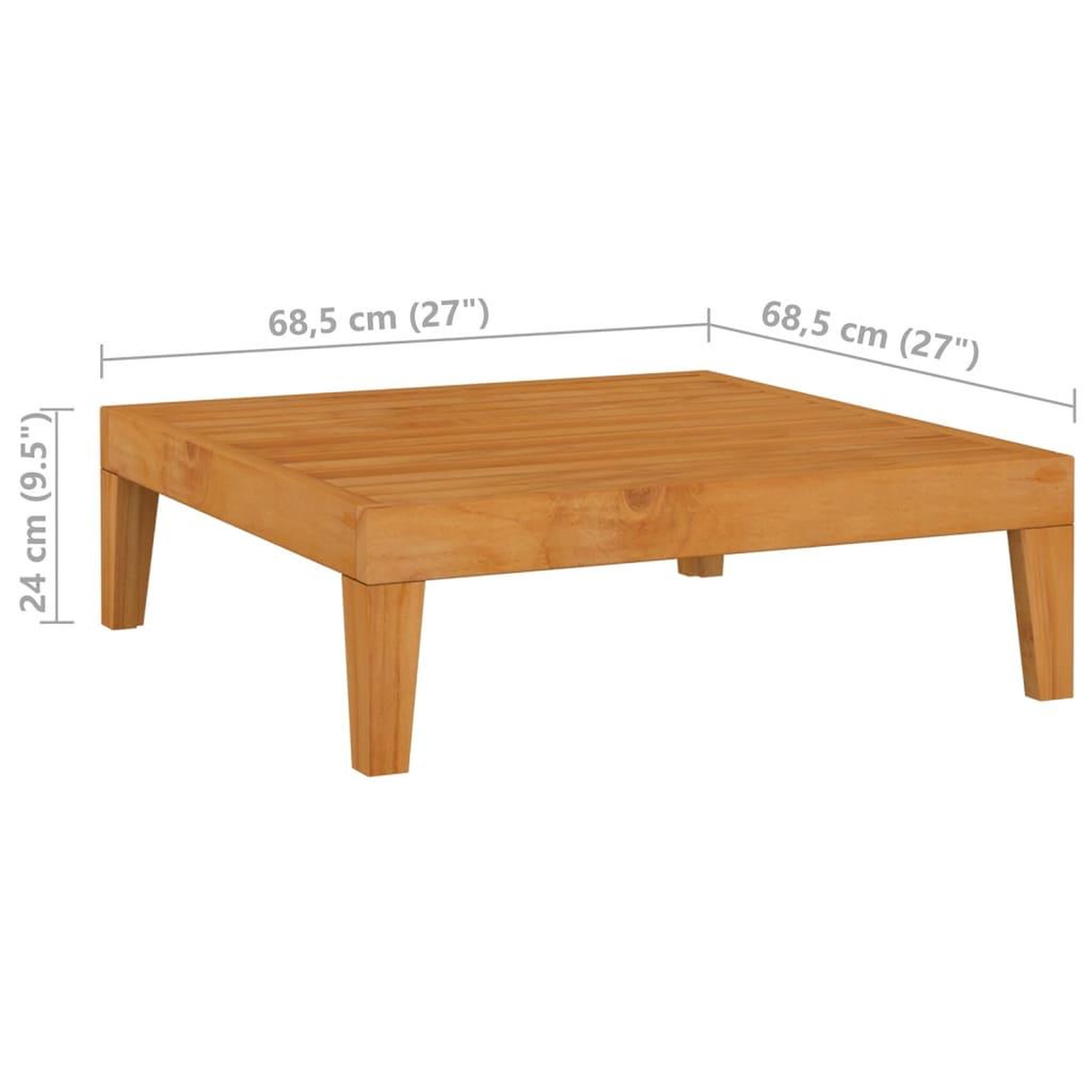 Voir la diapositive 6 : VIDAXL Table de jardin 68,5x68,5x24 cm Bois d'acacia massif