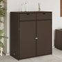 Voir la diapositive 1 : VIDAXL Armoire de rangement jardin marron 105x55x113 cm resine tressee