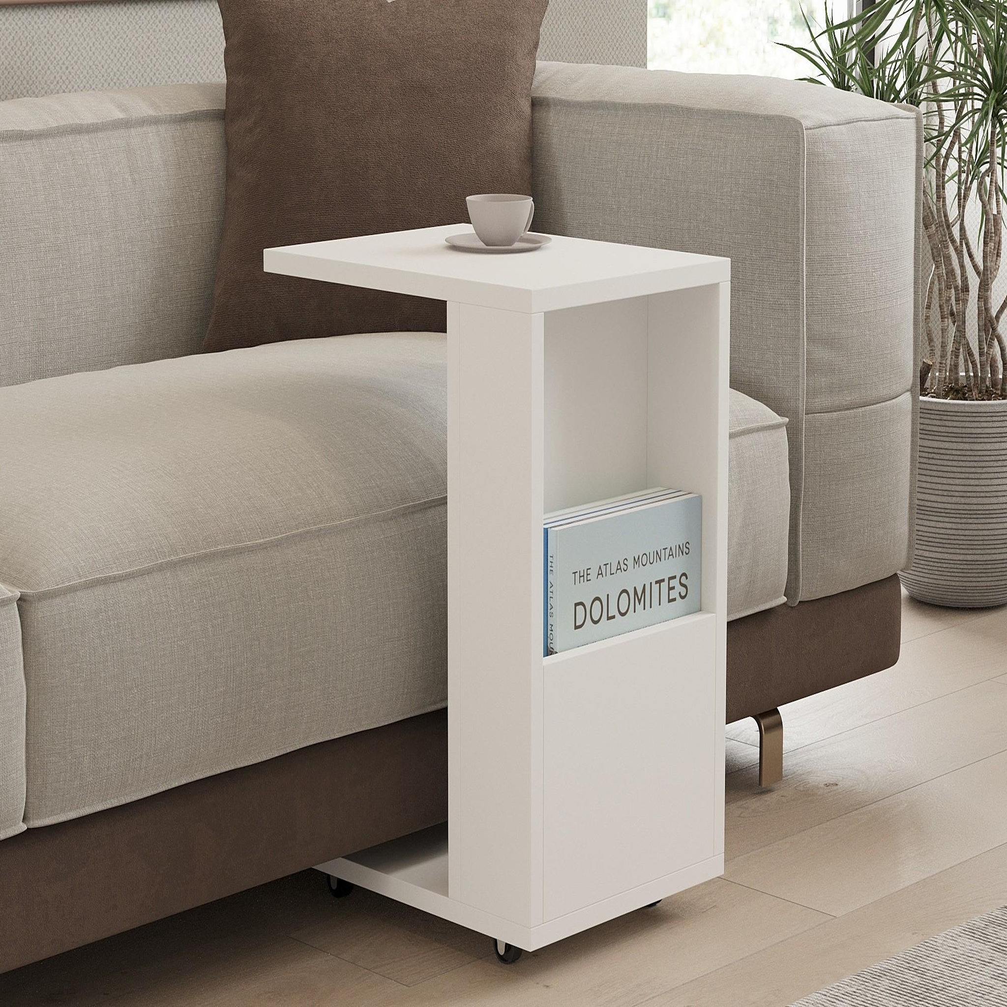 Voir la diapositive 2 : Habitat et Jardin Table d'appoint en bois  star  - 40 x 30 x 50 cm - blanc