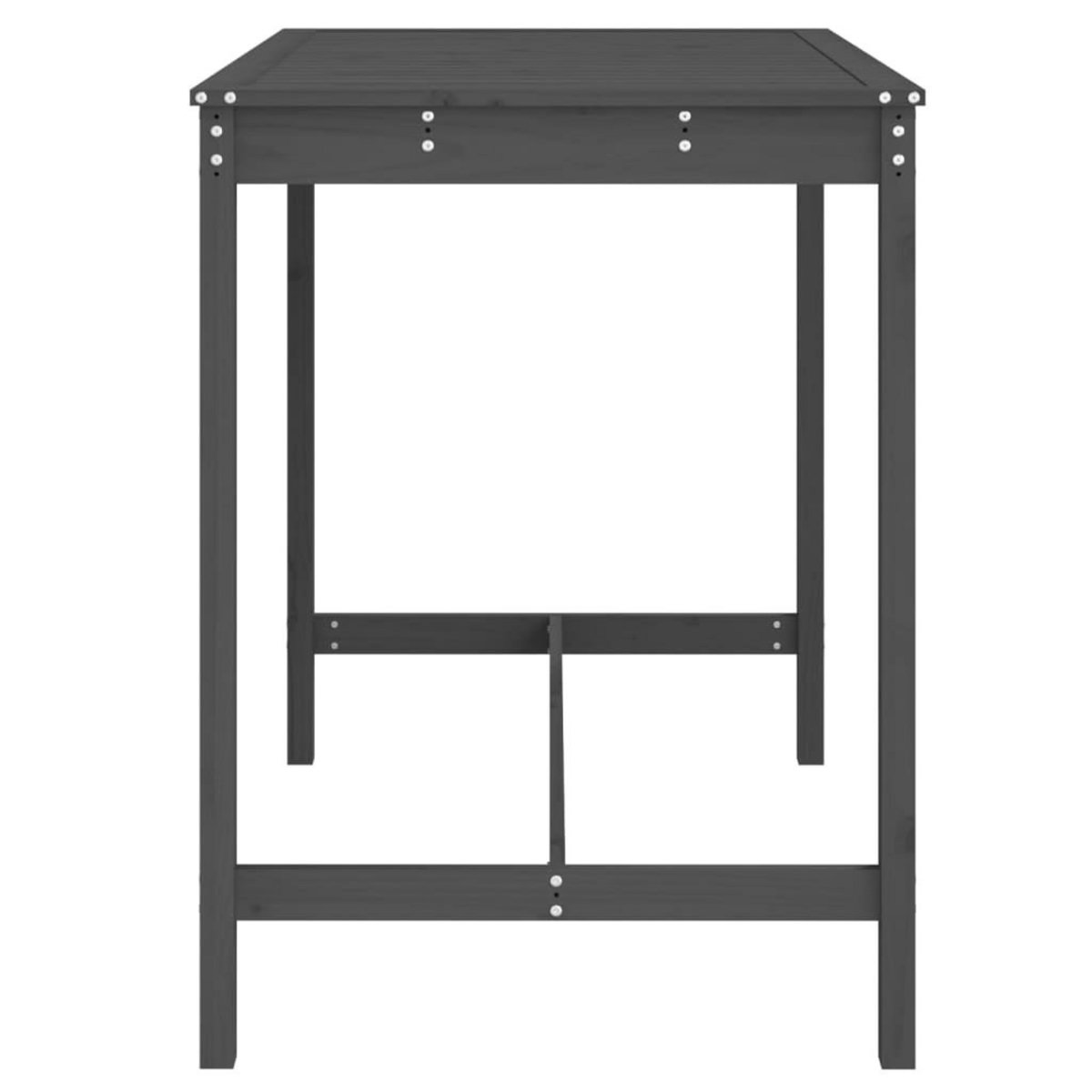 VIDAXL Table de jardin gris 121x82,5x110 cm bois massif de pin