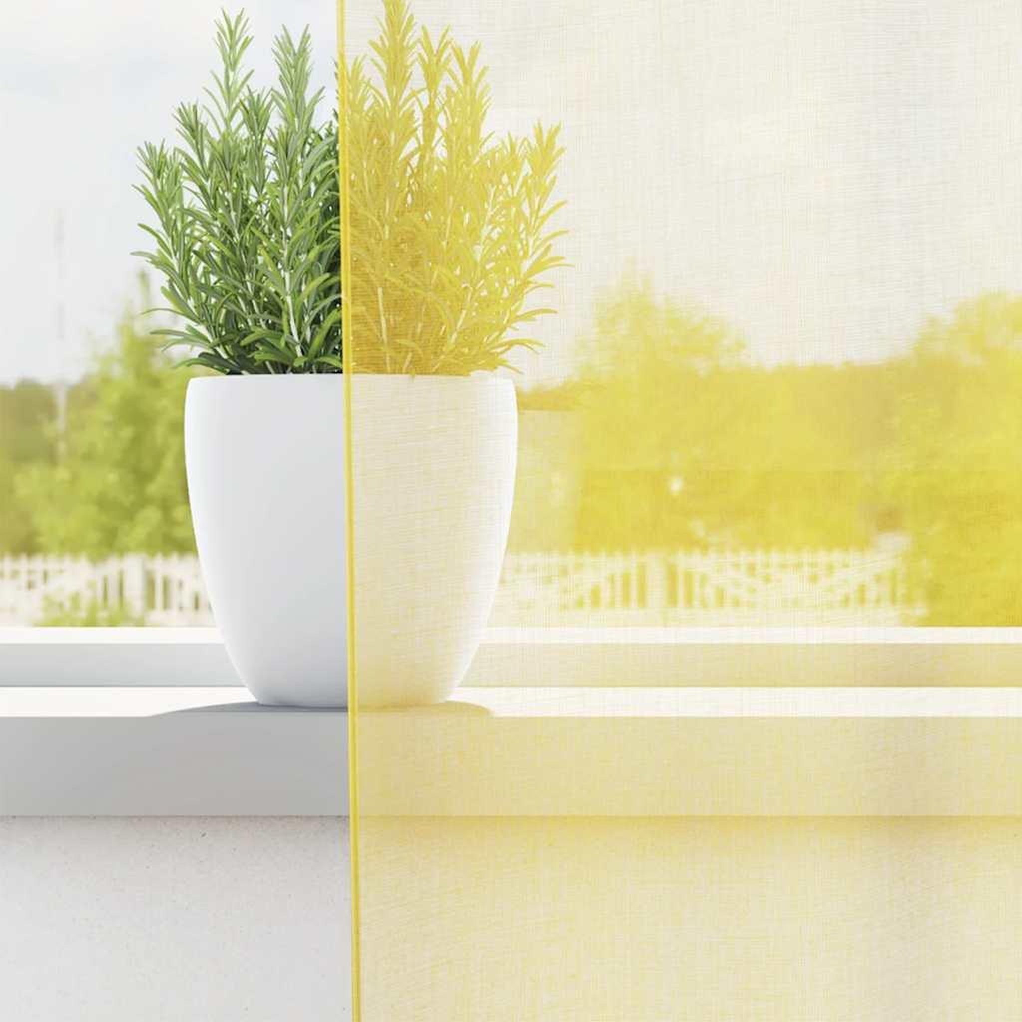 Voir la diapositive 3 : VIDAXL Rideaux en voile avec boucles 2 pcs jaune 140x175 cm