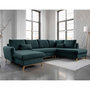 Voir la diapositive 1 : BEST MOBILIER Lagom - canapé d'angle panoramique - convertible - avec coffre - en tissu - 7 places - droit