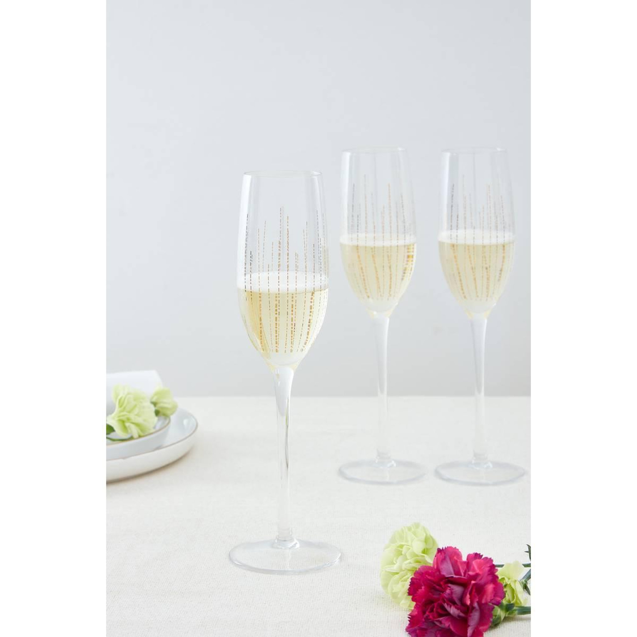 Voir la diapositive 3 : SECRET DE GOURMET Lot de 4 flûtes à champagne  lunis  21cl doré