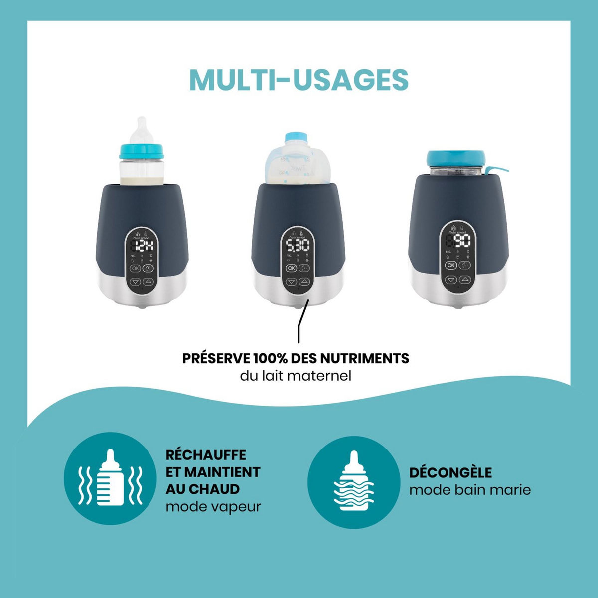 BABYMOOV Chauffe-biberons Maison / Voiture NutriSmart 