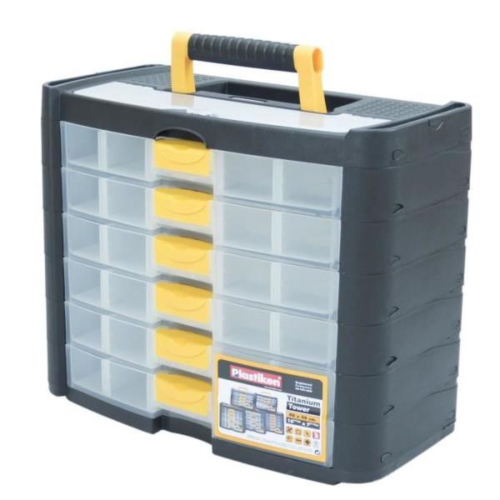 PLASTIKEN Boîte a outillage - Plastiken - 90001_NOIRE - 6 tiroirs - Titanium - En plastique