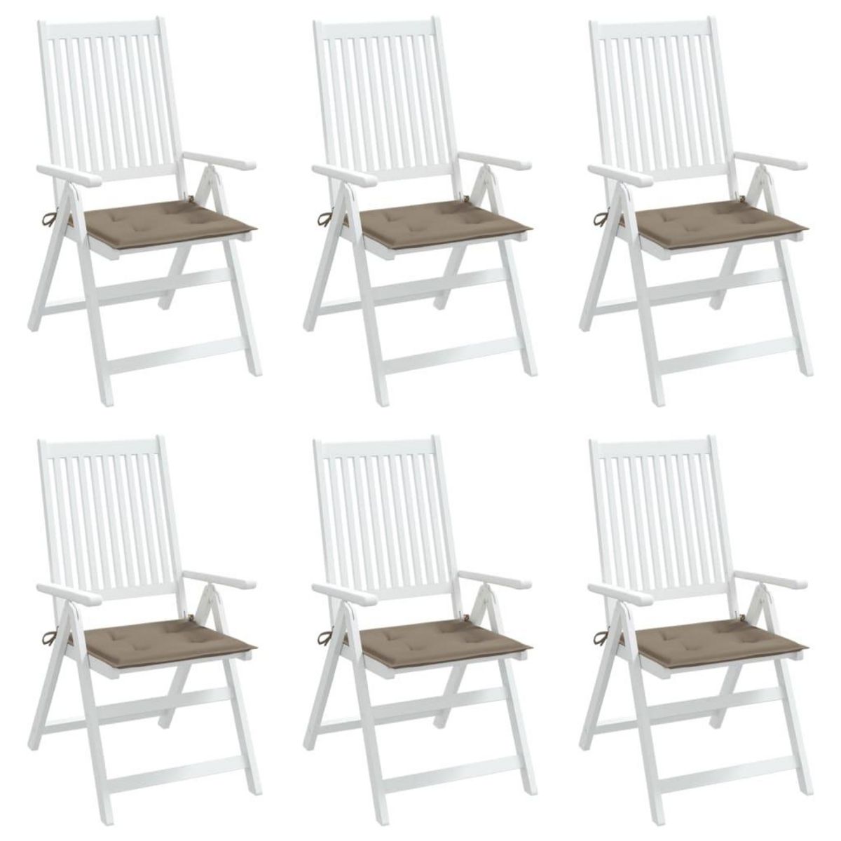 VIDAXL Coussins de chaise jardin lot de 6 taupe 50x50x3cm tissu oxford