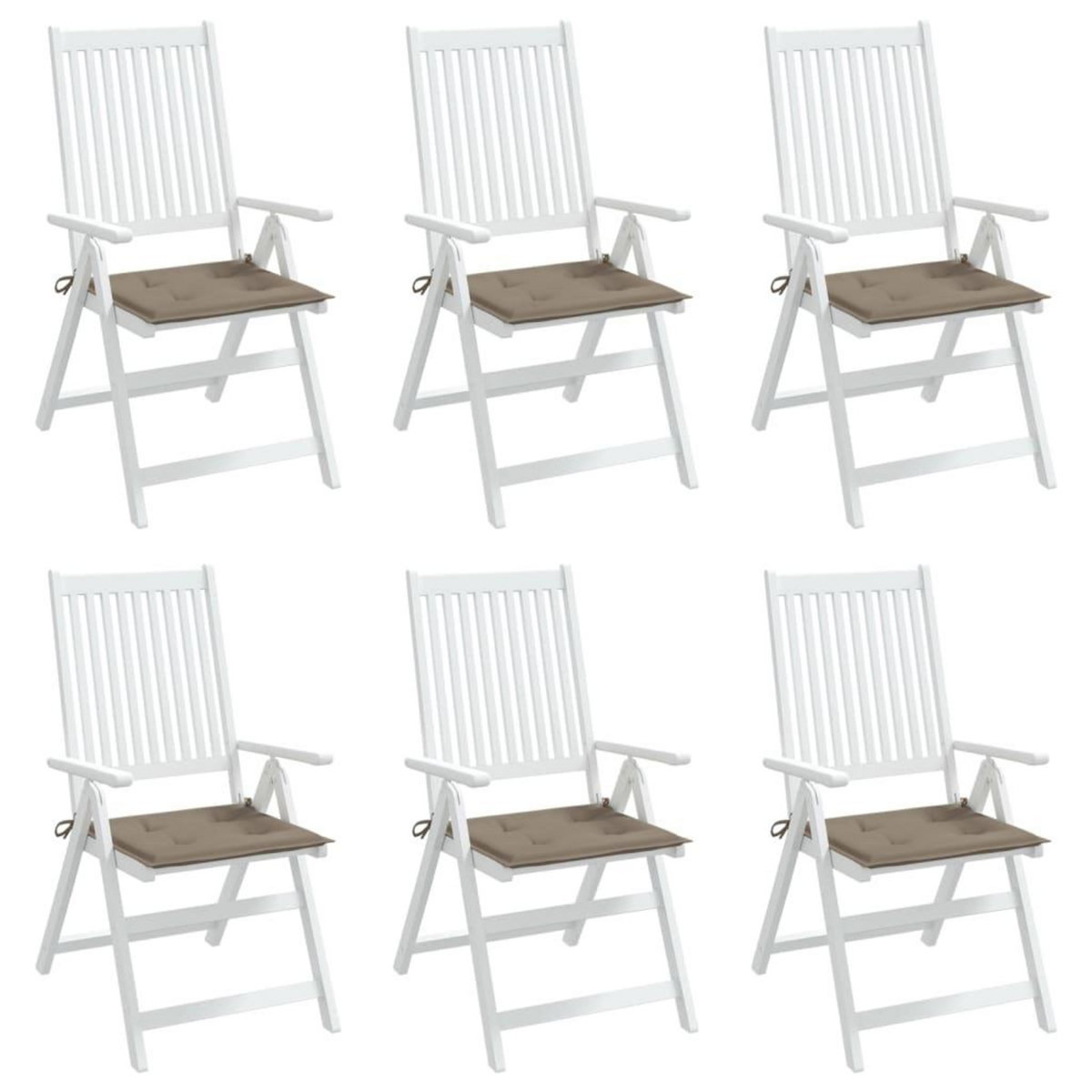 VIDAXL Coussins de chaise jardin lot de 6 taupe 50x50x3cm tissu oxford