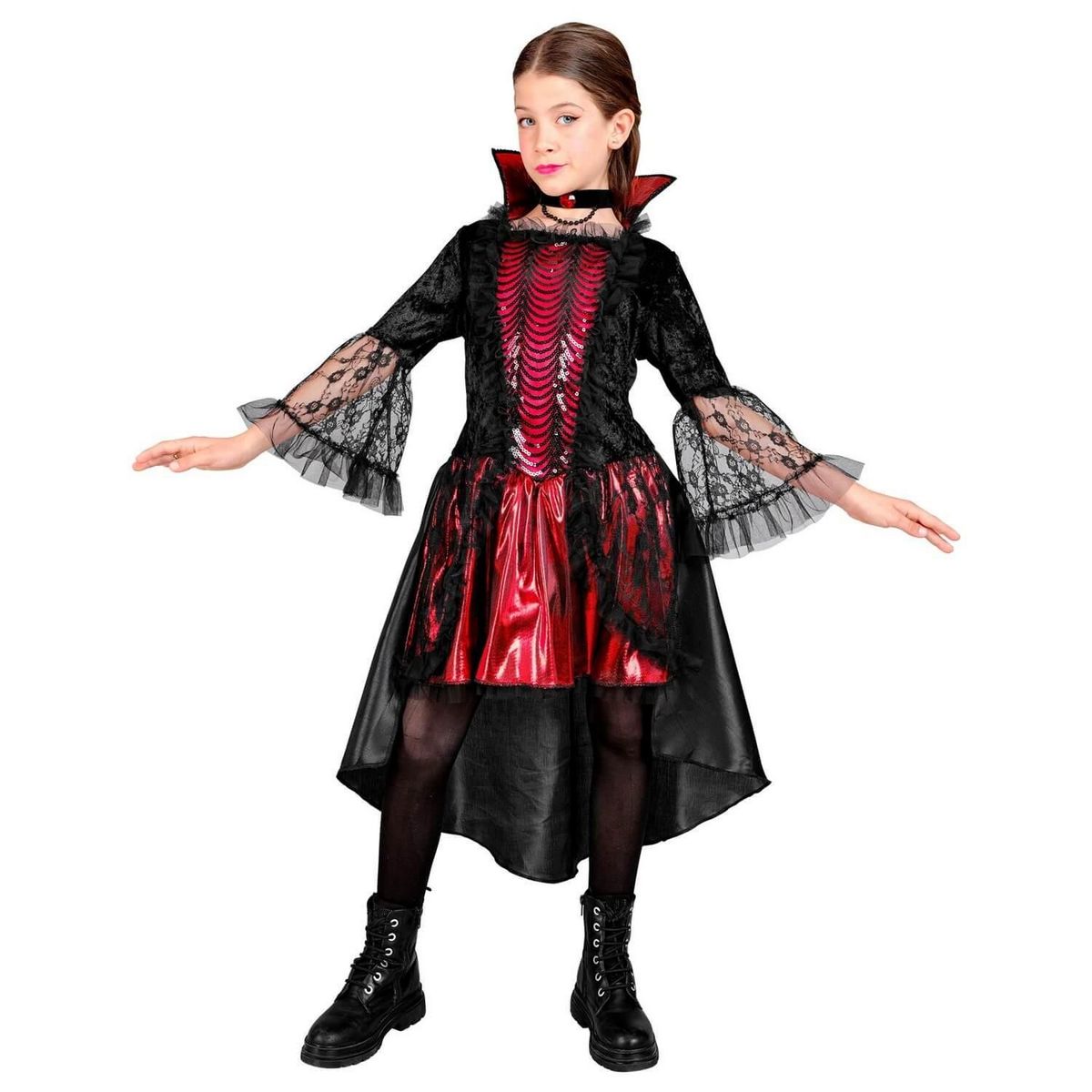 WIDMANN Déguisement Vampiria - Fille - 4/5 ans (104 à 110 cm)