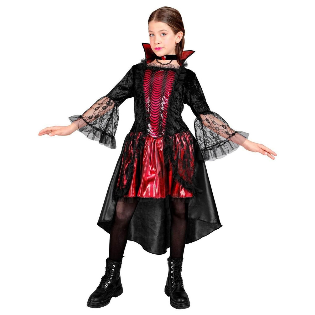 WIDMANN Déguisement Vampiria - Fille - 4/5 ans (104 à 110 cm)