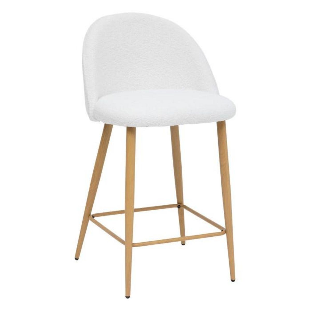 Paris Prix Lot de 2 Chaises de Bar Bouclette  Slano  89cm Blanc