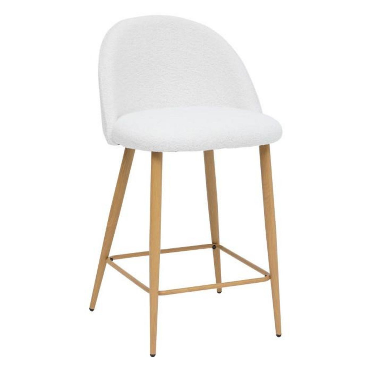 ATMOSPHERA Lot de 2 Chaises de Bar Bouclette  Slano  89cm Blanc