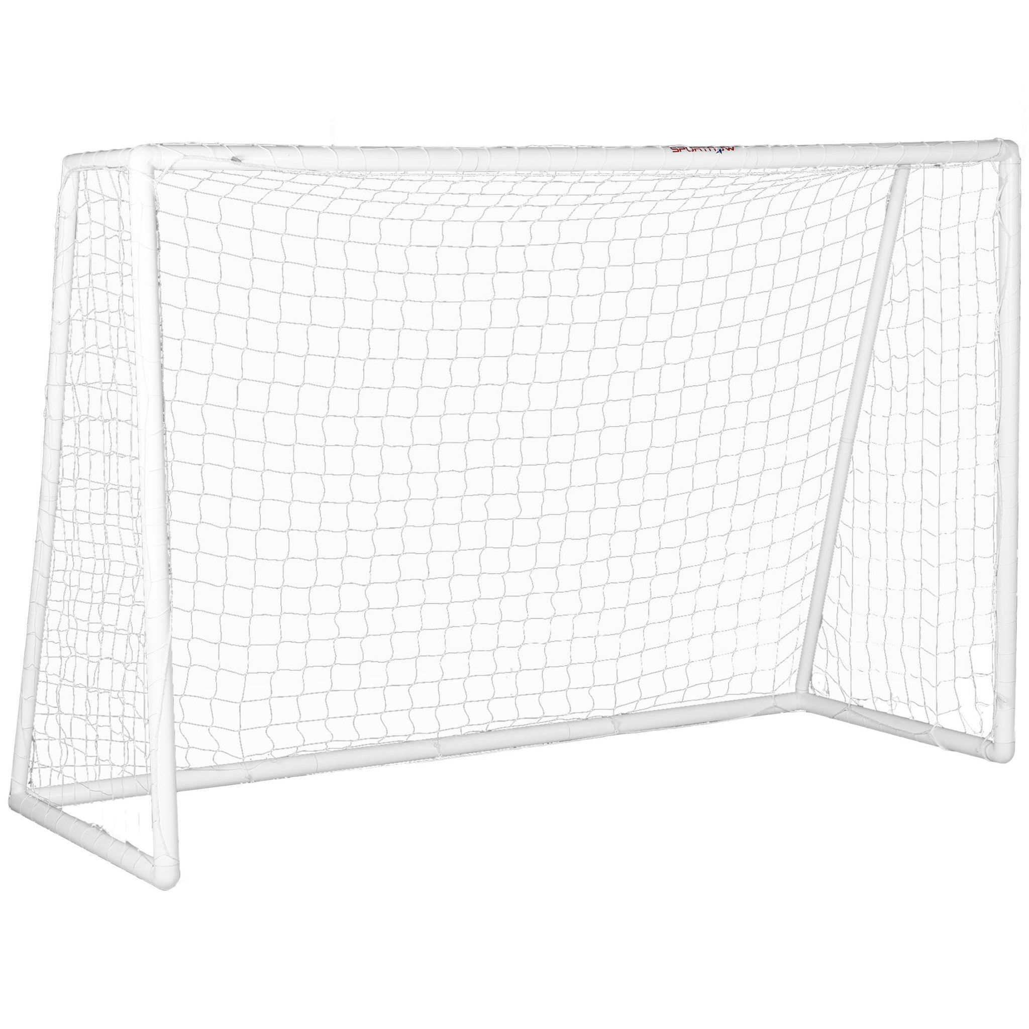 Voir la diapositive 1 : HOMCOM But de football cage de foot but futsal - dim. 3l x 1,2l x 2h m - pvc blanc