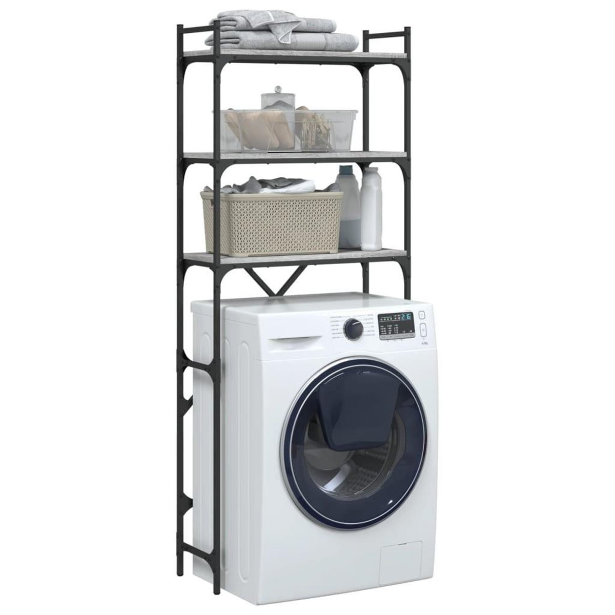 VIDAXL Etagere de lave-linge sonoma gris 67x25x163 cm bois ingenierie