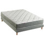 Voir la diapositive 1 : Ensemble matelas 792 Ressorts 7 zones Face hiver/été + sommier vert Céladon 160x200 cm HYGGE