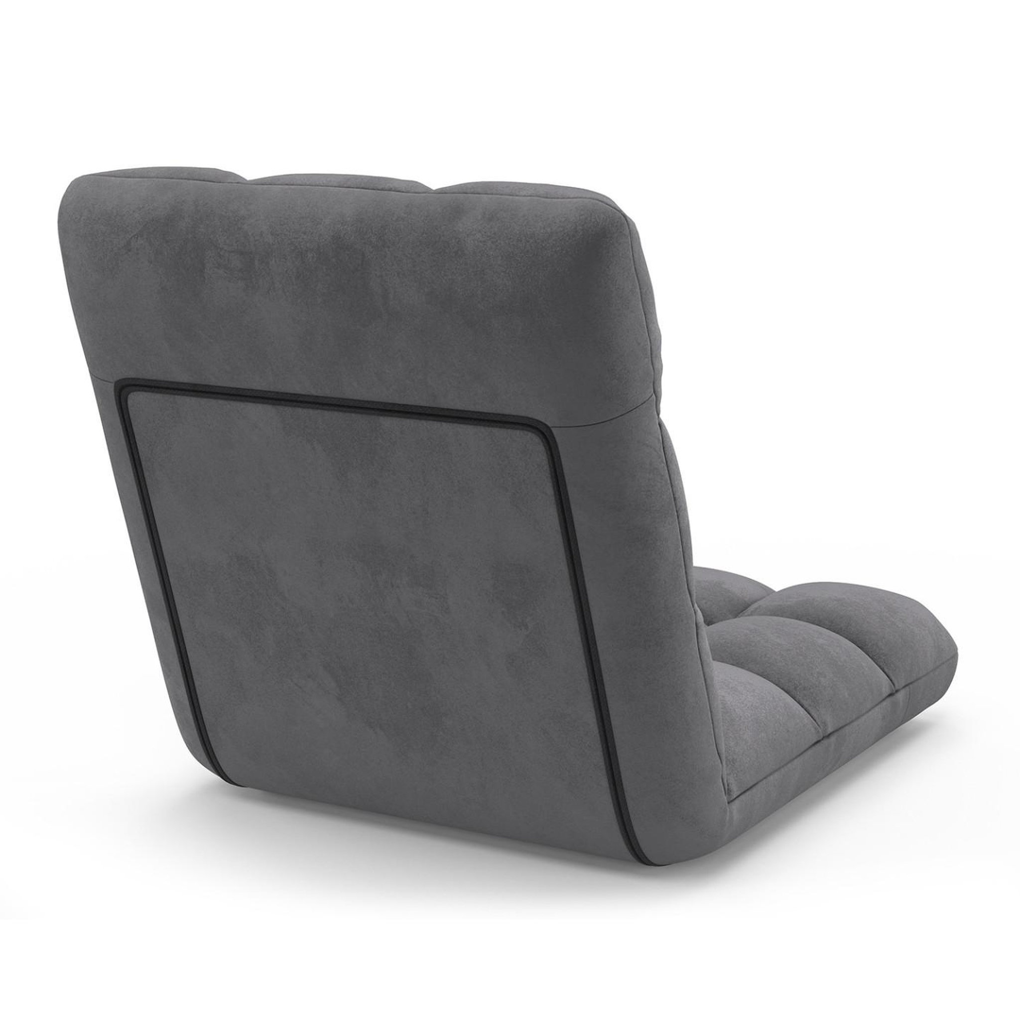 Voir la diapositive 4 : ID MARKET Chaise de sol pliante garance 5 positions en velours gris anthracite