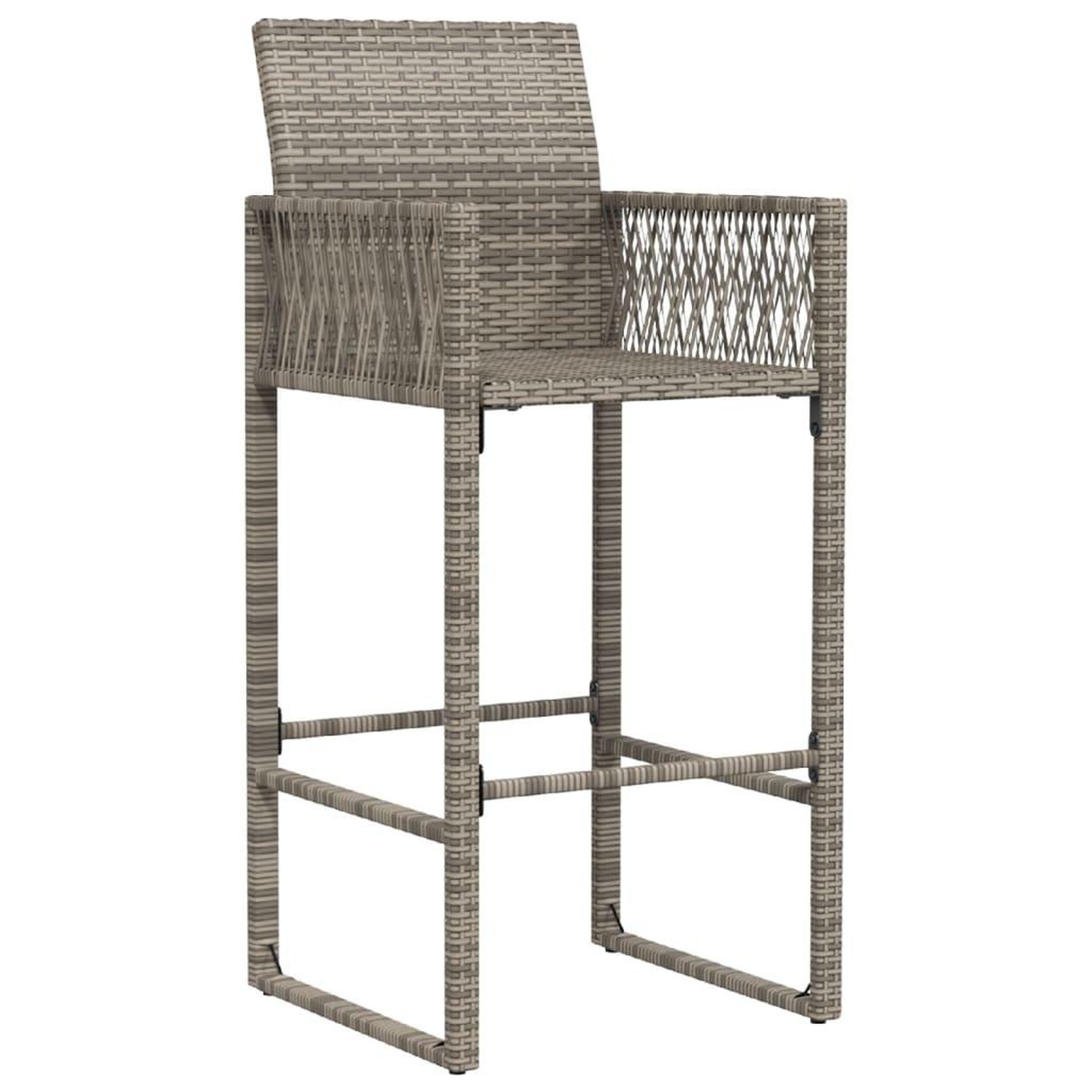 Voir la diapositive 4 : VIDAXL Tabourets de bar de jardin lot de 2 gris resine tressee