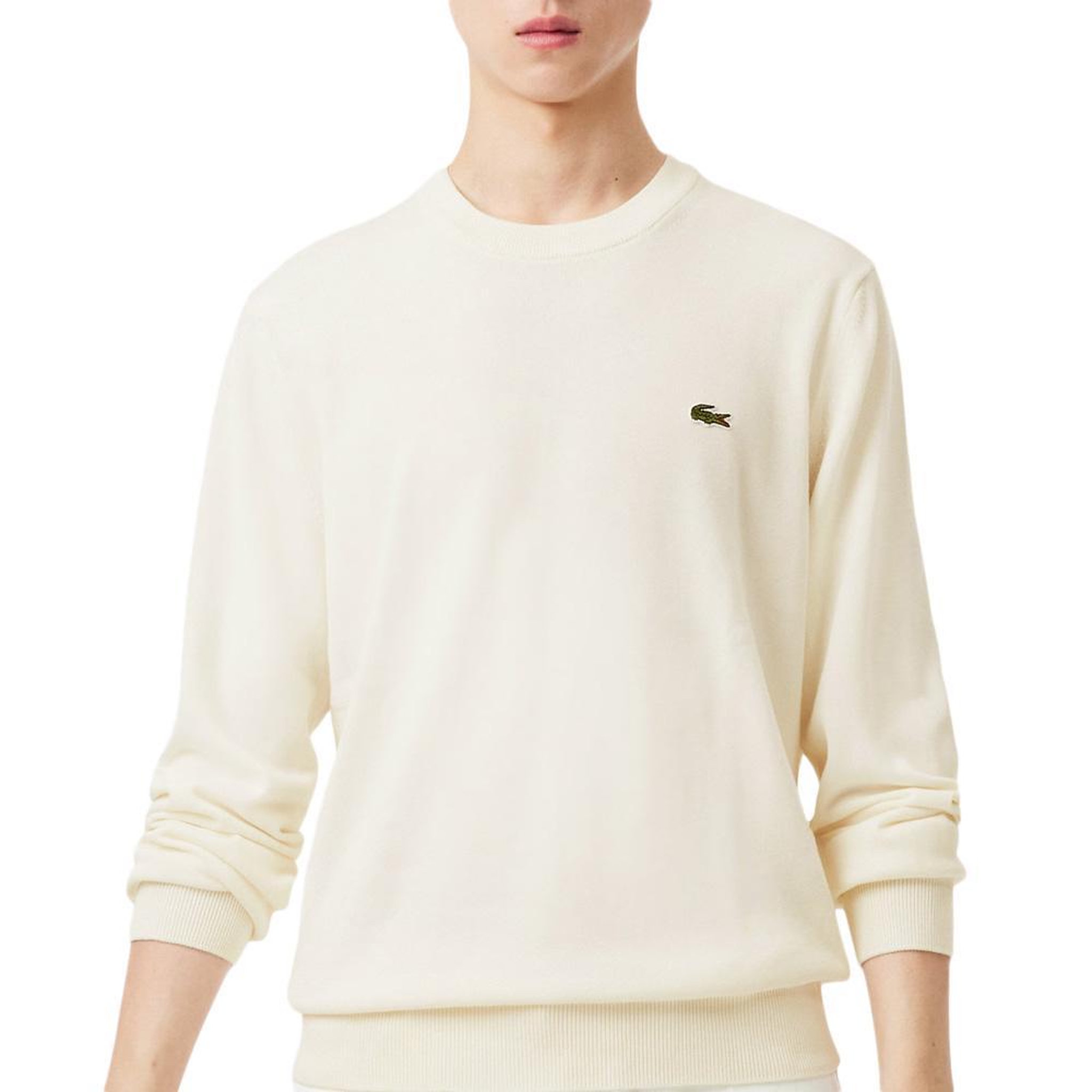 Lacoste Pull  Homme Lacoste Organic Cotton Crew. Coloris disponibles : Blanc