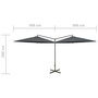 Voir la diapositive 6 : VIDAXL Parasol de jardin double avec mat en acier anthracite 600 cm