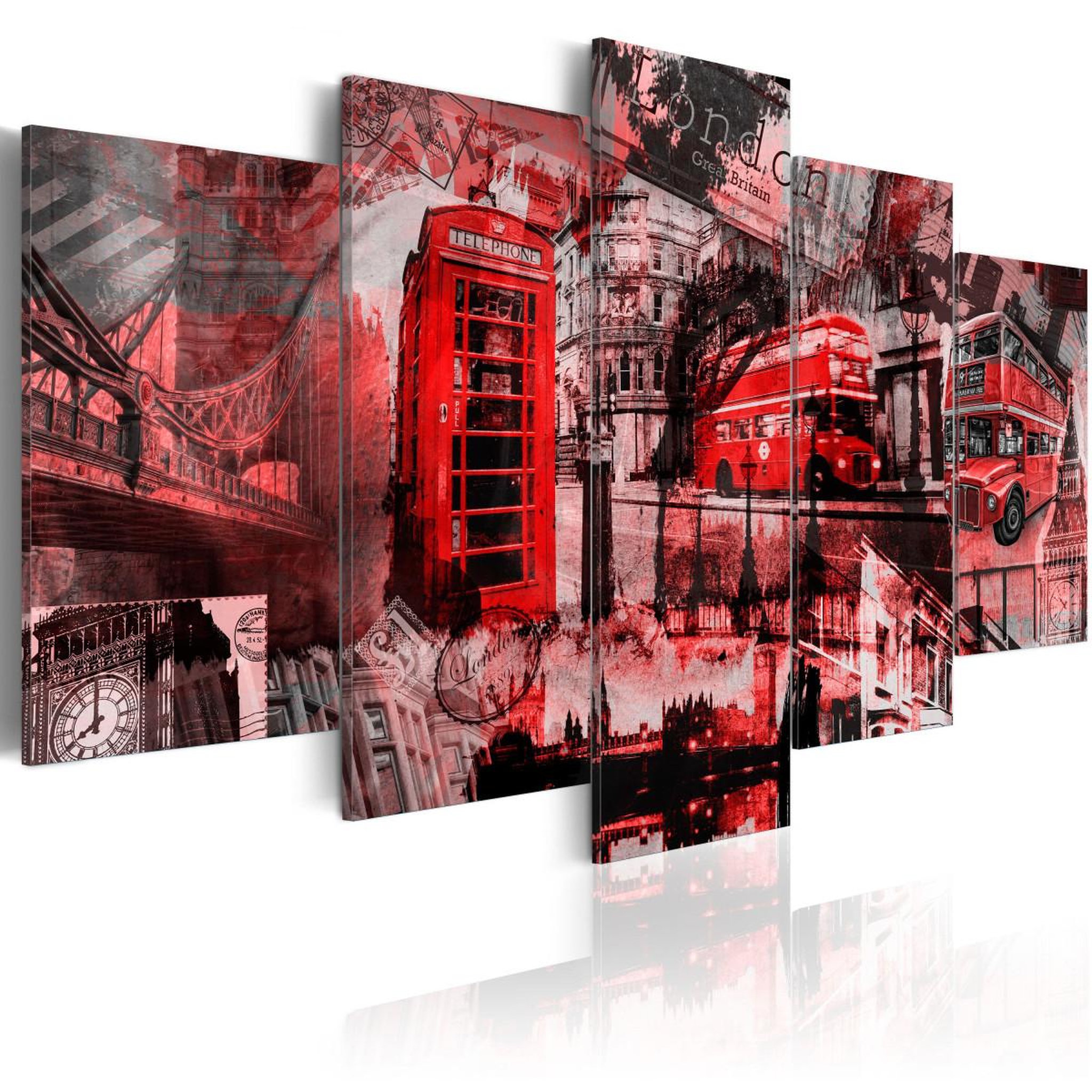 Paris Prix Tableau imprimé 5 panneaux  collage. Coloris disponibles : Multicolore