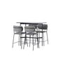 Voir la diapositive 5 : Paris Prix Ensemble Table de Bar & 4 Chaises  Rax & Bell  120cm Noir & Gris