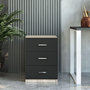 Voir la diapositive 4 : Paris Prix Table de Chevet 3 Tiroirs  Pearlie  61cm Naturel & Noir