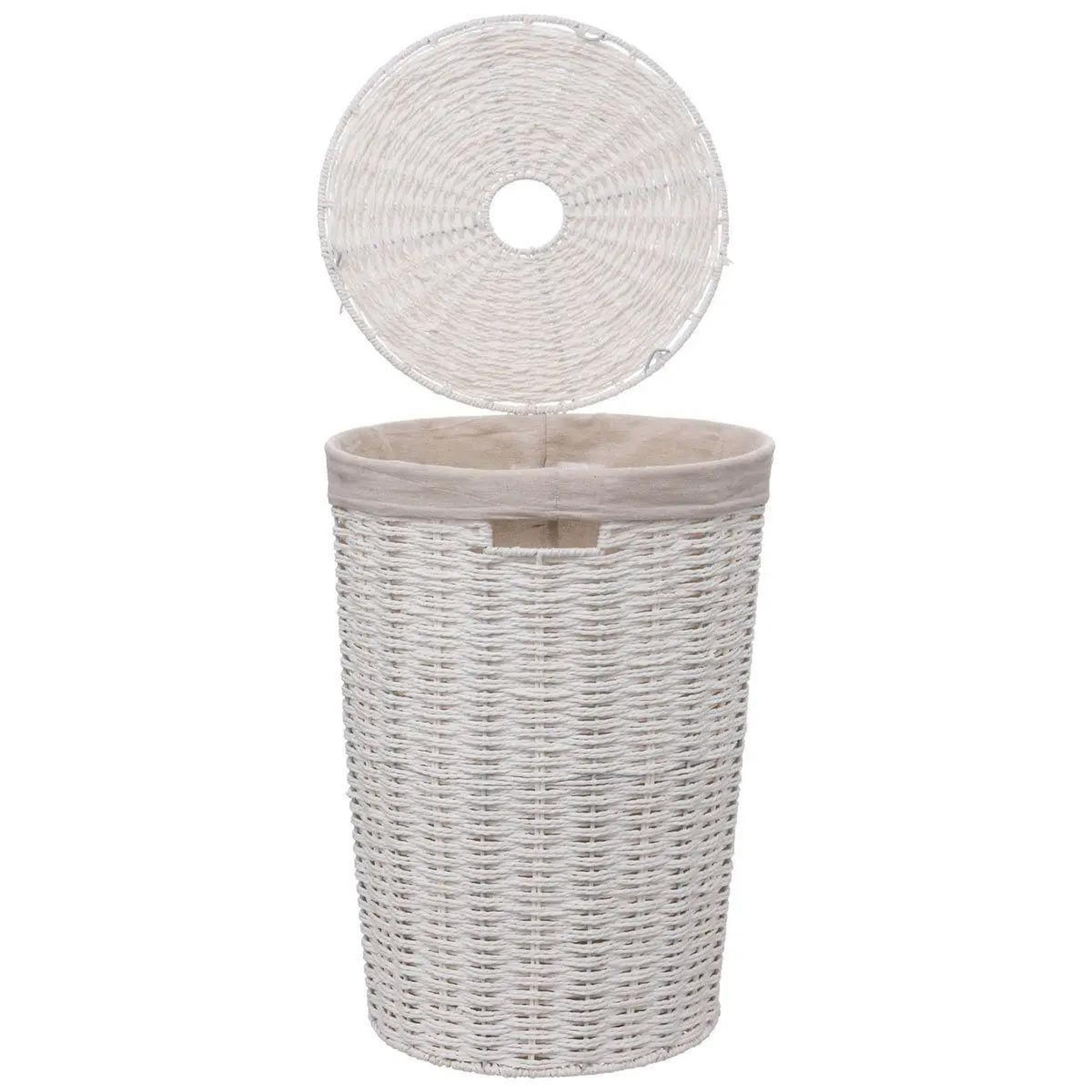 Voir la diapositive 2 : FIVE Panier à linge rond  costa  40l blanc