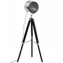 Voir la diapositive 1 : TOILINUX Lot de 2 Lampadaires bois et métal Ebor - Hauteur 150 cm - Noir
