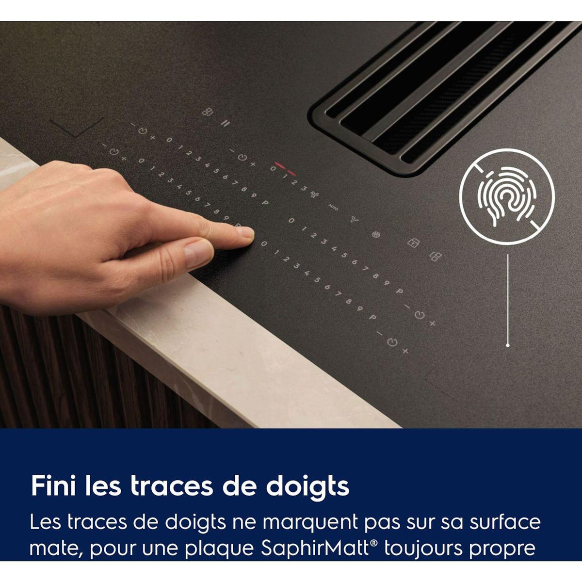 ELECTROLUX Plaque induction aspirante KCC73443CZ SaphirMatt