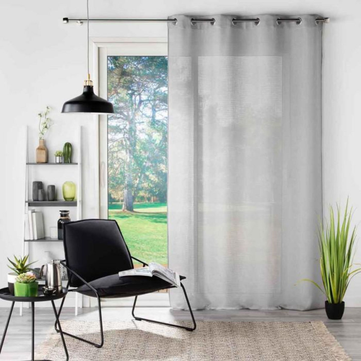 Paris Prix Rideau Voilage à Œillets  Soane  140x240cm Gris