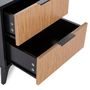 Voir la diapositive 5 : VS VENTA-STOCK Table de chevet Denis 2 tiroirs couleur Noir/Bois