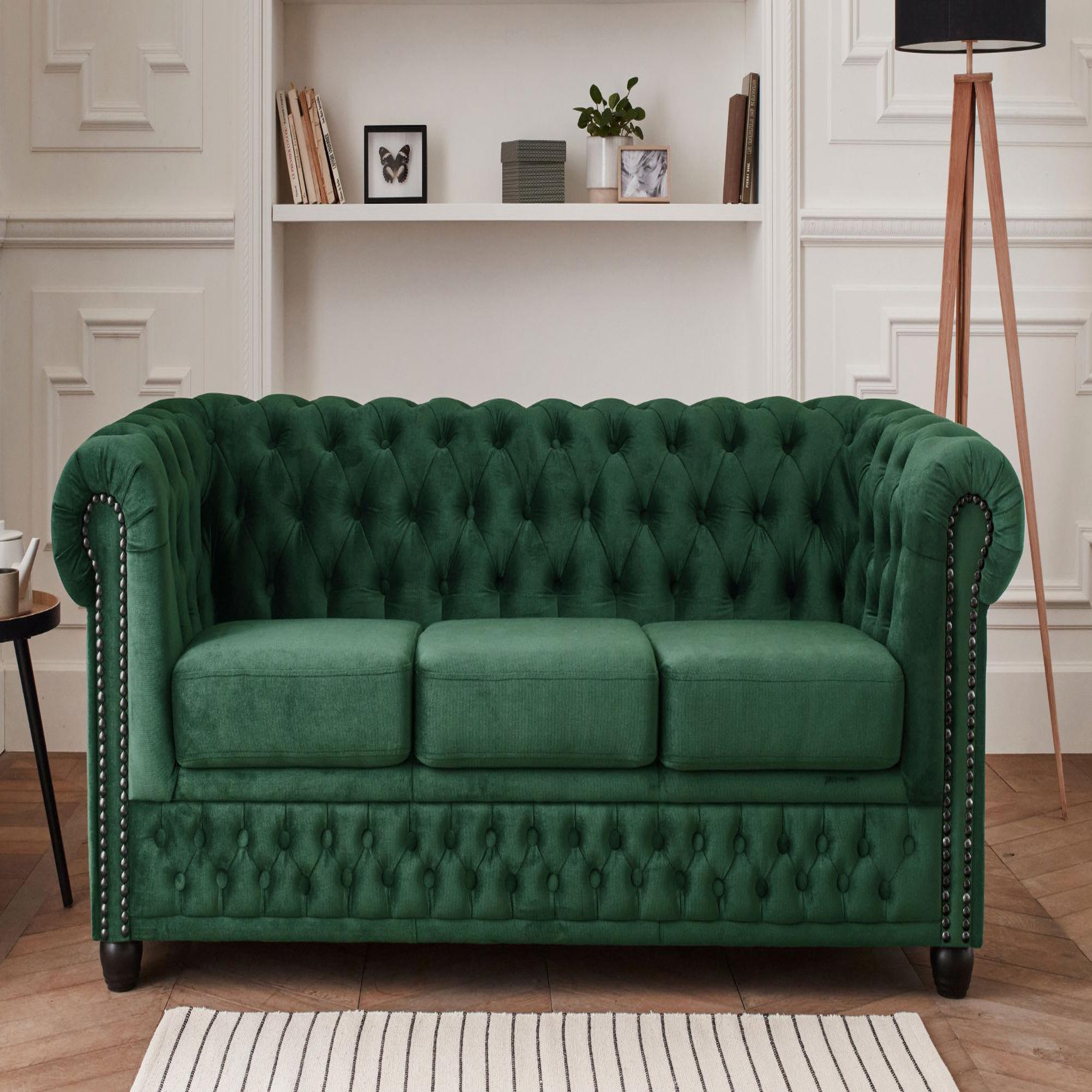 Voir la diapositive 2 : LISA DESIGN William - canapé chesterfield - 3 places - en velours