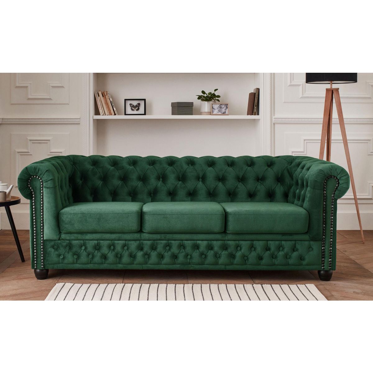 LISA DESIGN William - canapé chesterfield - 3 places - en velours