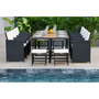 Voir la diapositive 1 : Beau rivage Salon de jardin en résine tressée noire 10/12 personnes BABYLON