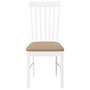 Voir la diapositive 5 : VIDAXL Chaises a manger coussins 2 pcs blanc bois massif caoutchouc