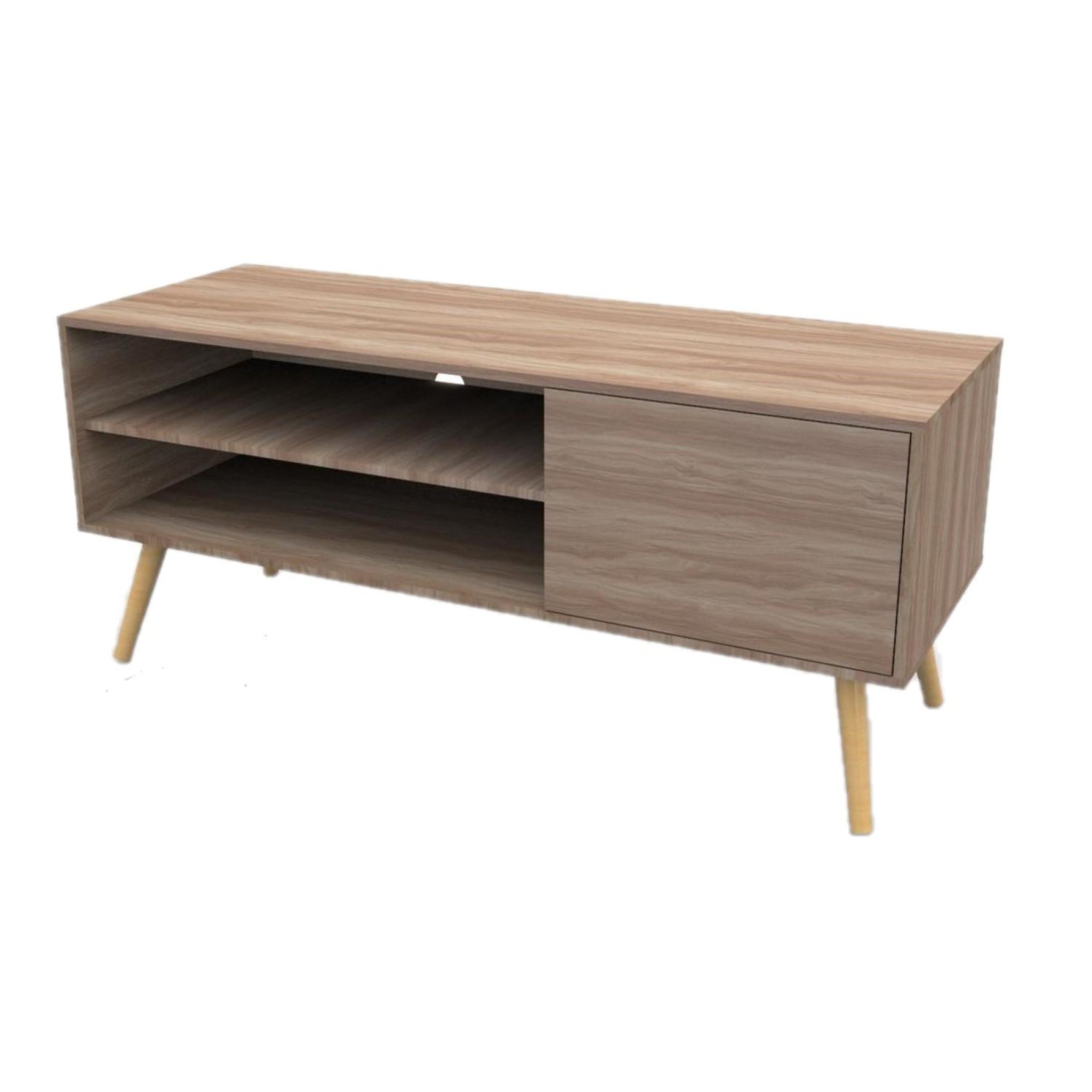TOILINUX Meuble tv harry - 110x40x50cm - marron