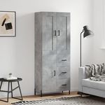 VIDAXL Buffet haut Gris beton 69,5x34x180 cm Bois d'ingenierie