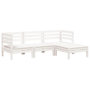 Voir la diapositive 2 : VIDAXL Canape de jardin 3 places et repose-pied blanc bois pin massif