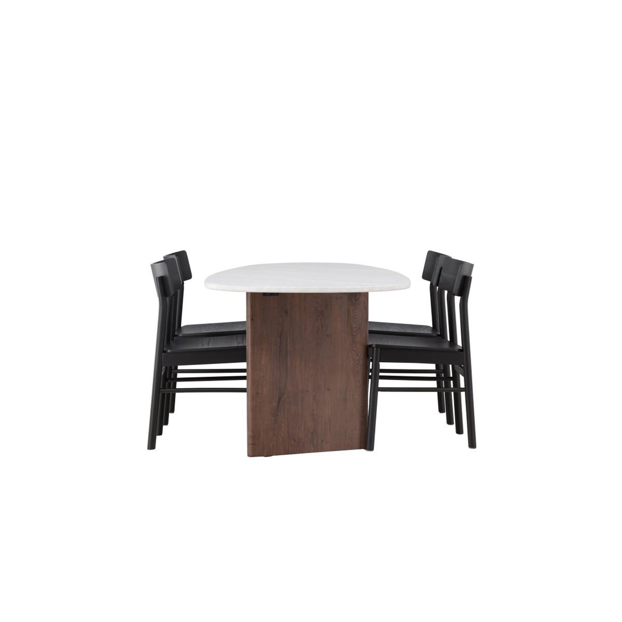 Voir la diapositive 3 : Paris Prix Ensemble table à manger & 4 chaises  gronvik & montros  180cm gris clair & noir