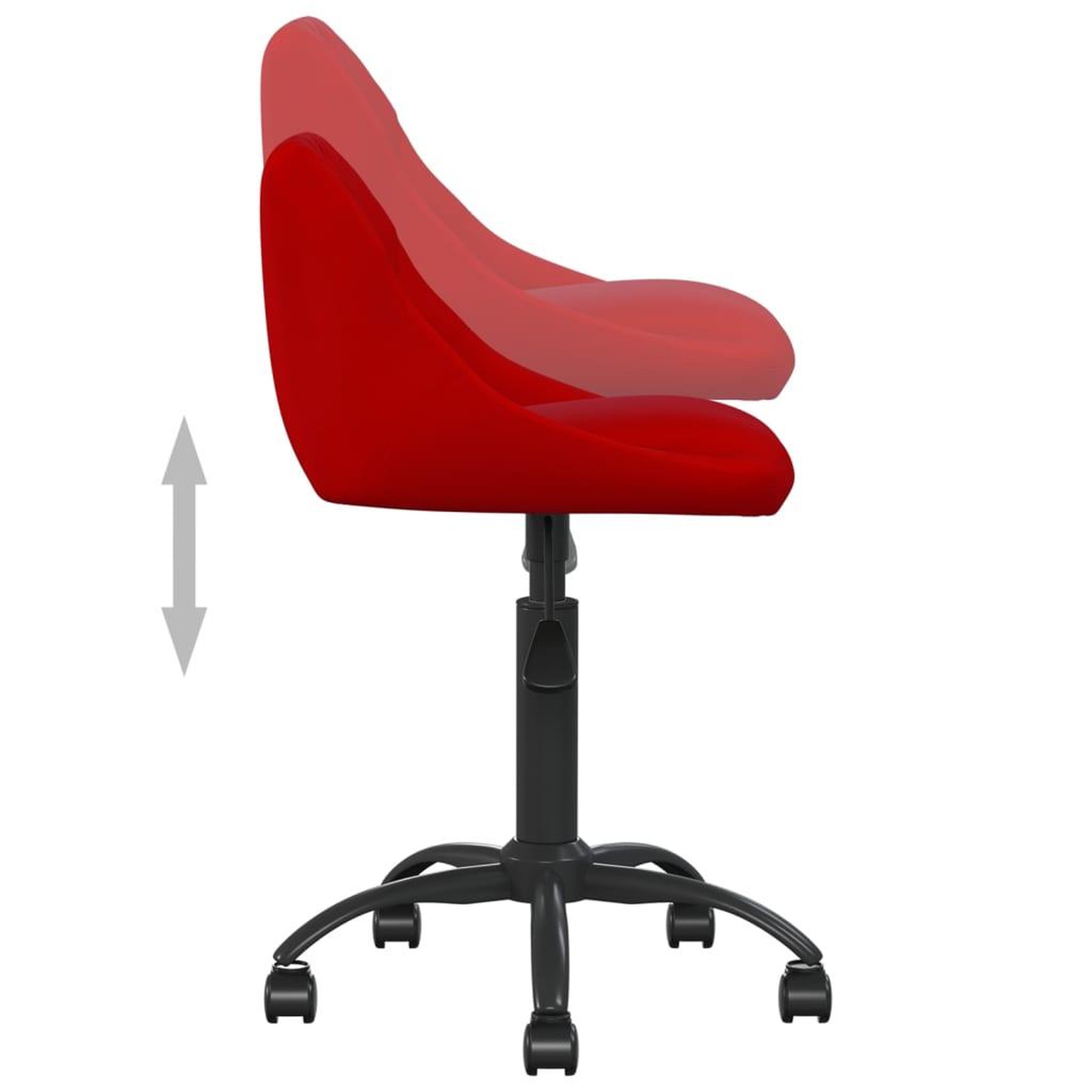 Voir la diapositive 5 : VIDAXL Chaise de bureau Rouge bordeaux Velours