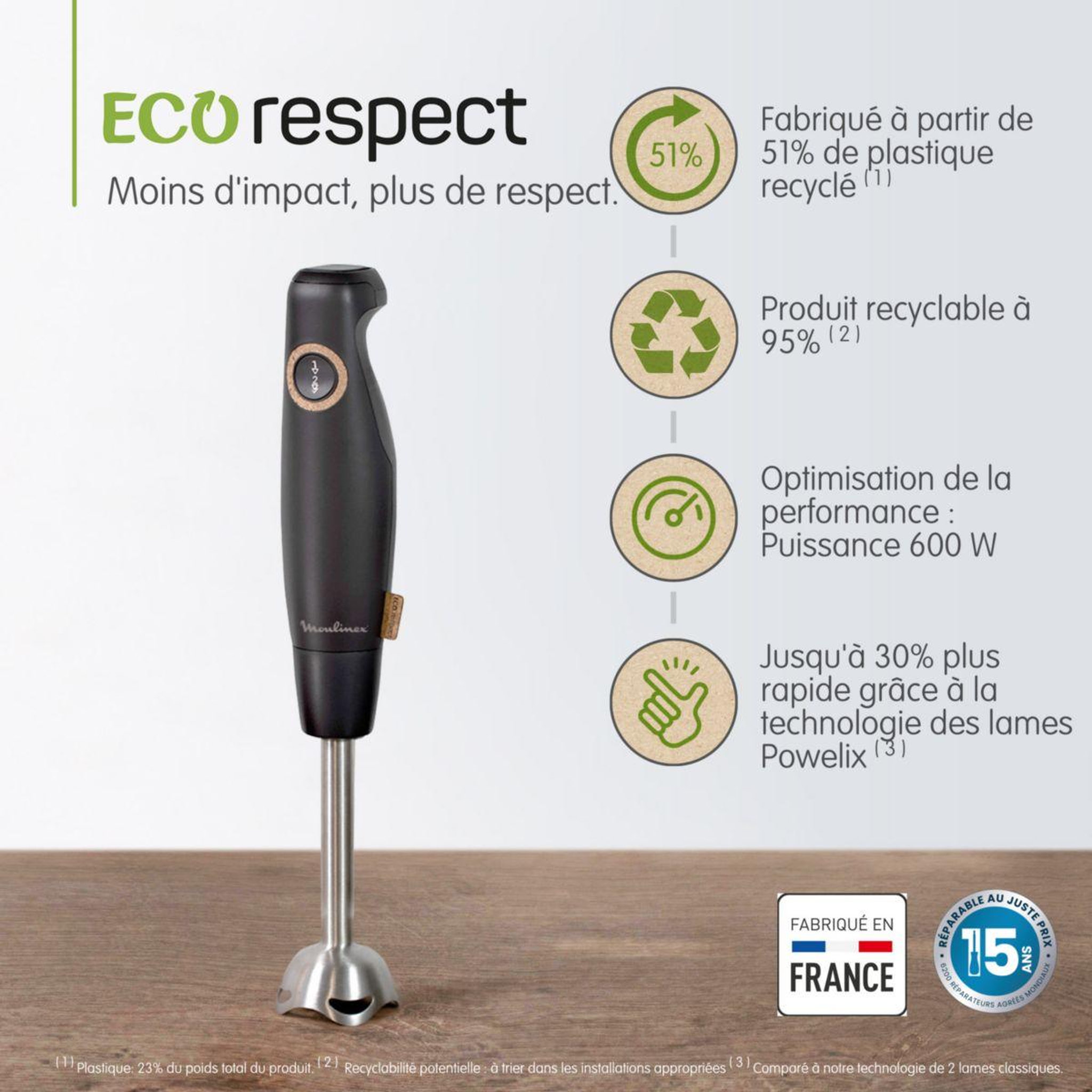 Voir la diapositive 2 : MOULINEX Mixeur dd46e810 eco respect