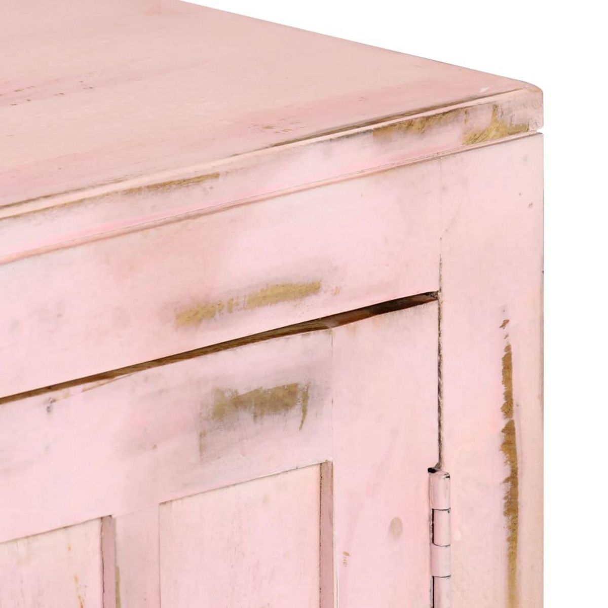 VIDAXL Buffet Rose clair 110x35x70 cm Bois de manguier massif