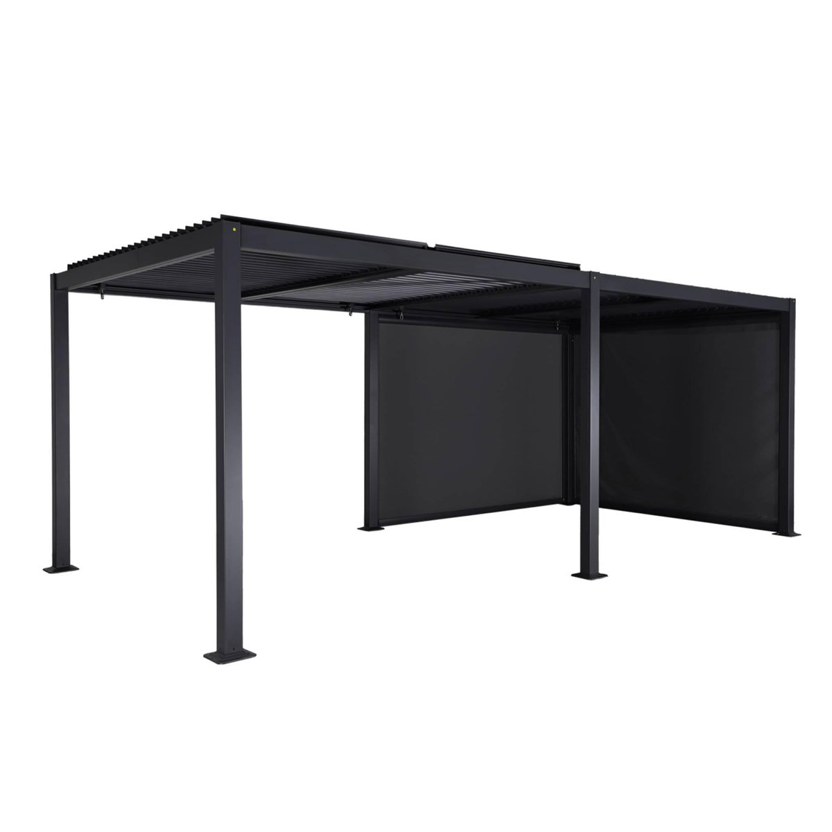 SWEEEK Pergola bioclimatique aluminium et acier 3x6m lames orientables + 2 stores 3m PALACE anthracite