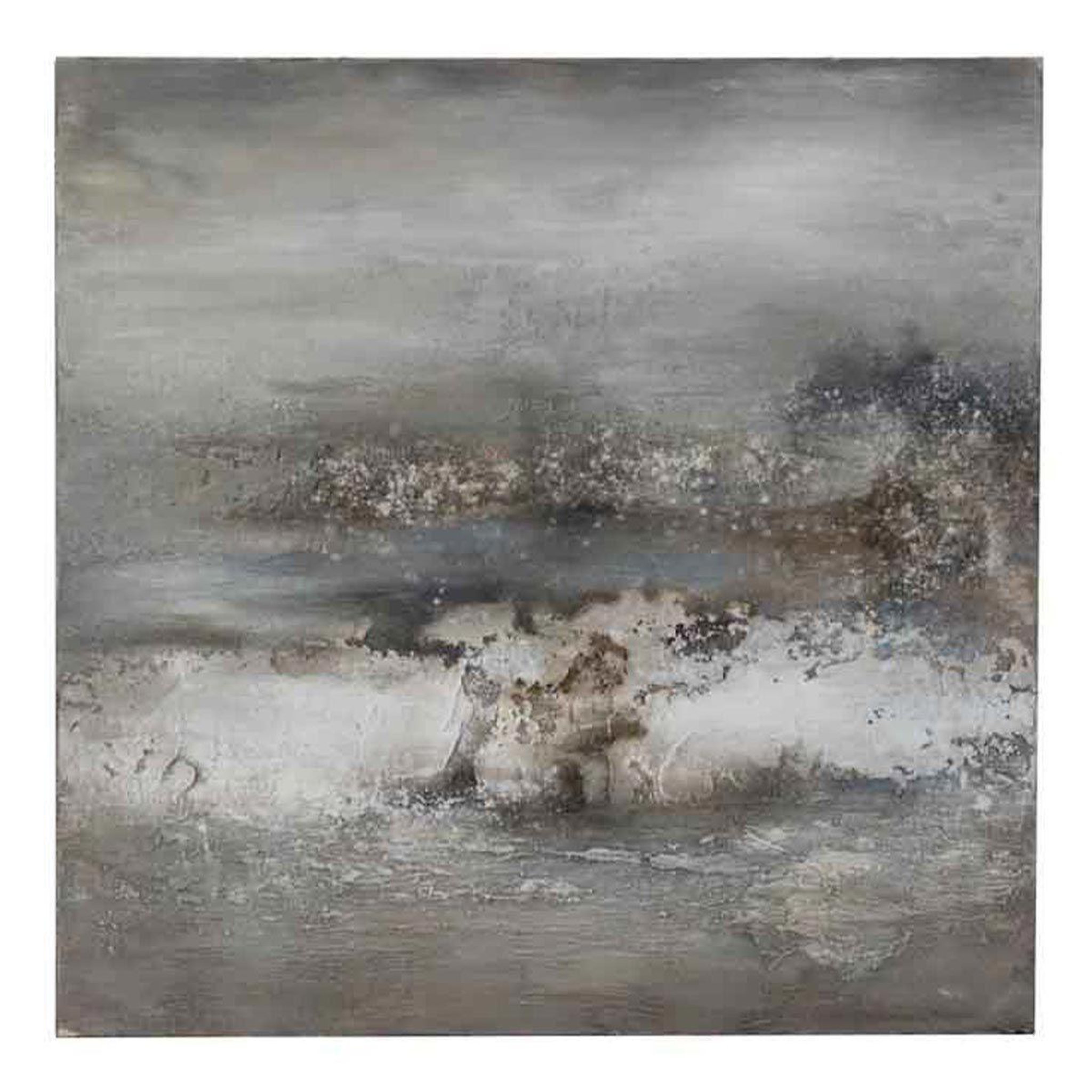Voir la diapositive 1 : J-LINE Toile Peinture Déco  Abstraite  120cm Gris & Bleu