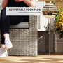 Voir la diapositive 4 : OUTSUNNY Salon de Jardin 6 personnes 6 pièces encastrable résine coussins déhoussables gris
